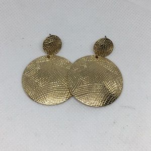 Gold Textured Earrings